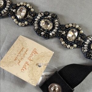 Elegant Black and Silver Beaded belt